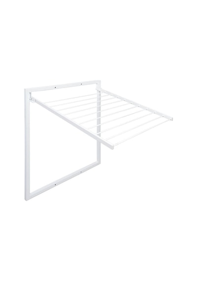 Duvara Monte Katlanabilir Ergonomik Çamaşır Havlu Kurutma Askılık 11 Paslanmaz Çelik Çubuk 70x60 Cm Beyaz