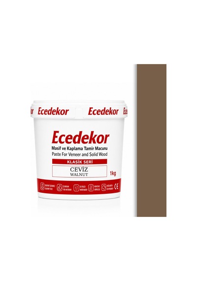 Ceviz Ecedekor Ahşap Dolgu Macunu Kova 1000gr 1 KG
