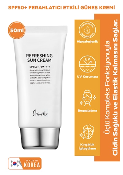 Ferahlatıcı Etkili Spf50 Pa Kore Güneş Kremi Su Bazlı, Yağsız, Serinletici Kore Güneş Kremi