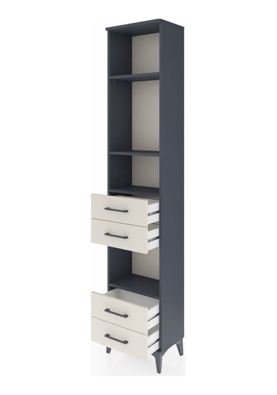 Arges Dolap 4 Raflı 4 Çekmeceli 44x30x221 Antrasit-aytaşı Antrasit