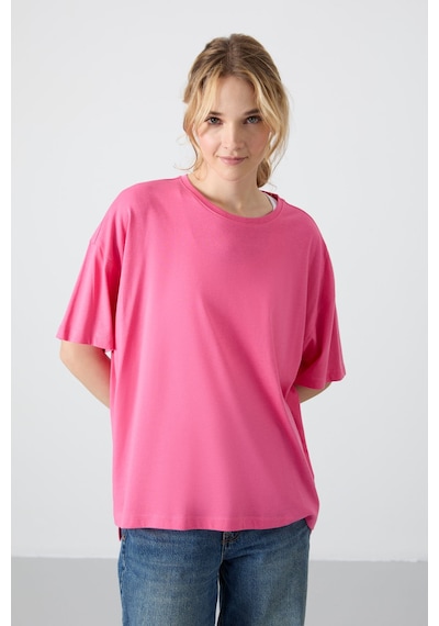 Oversize Fit Basic O Yaka 3lü Paket Su Yeşili-beyaz-şeker Pembe Kadın T-shirt 97285 Beyaz-şeker Pembe-su Yeşili