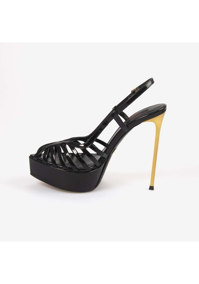 Rouge Kadın Enjeksiyon Kösele Hakiki Deri Siyah Rugan 14,5cm İnce Topuklu Sandalet 7611 Rouge Kadın Enjeksiyon Kösele Hakiki Deri Siyah Rugan 14,5cm İnce Topuklu Sandalet 7611