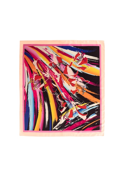 Inno 60x60 Cm Premium Saten Desenli Dikişli Fular Kırmızı