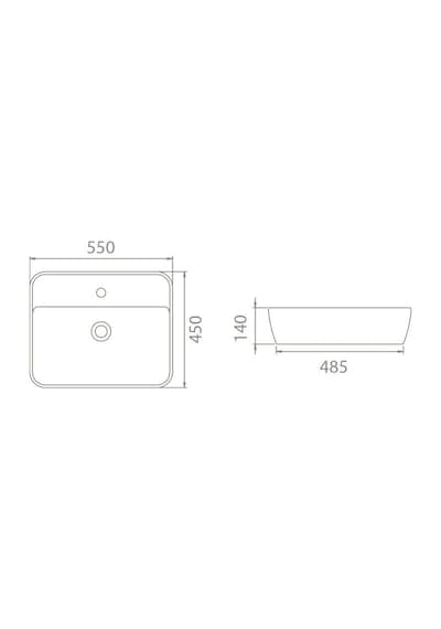 Turkuaz Seramik Cerastyle One Lavabo 55 x 45 CM (Batarya Delikli)