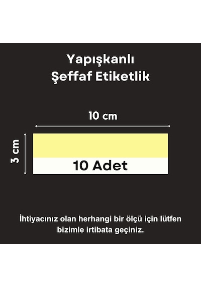 10 Ad Pvc Etiketlik Yapışkanlı 10x3 Cm Raf Etiket Cebi Yapışkanlı