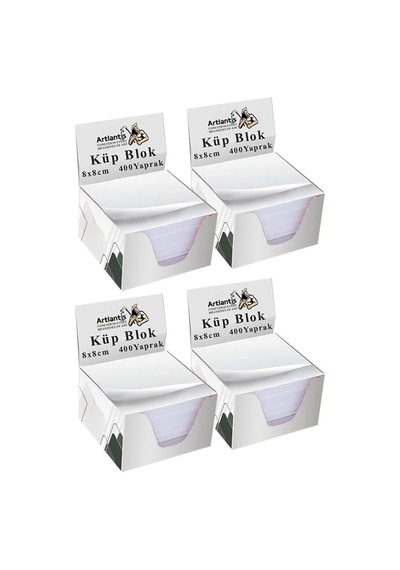 Masaüstü Küp Blok Not Kağıdı 4 Paket 8x8 Cm Beyaz Küp Not Kağıdı Kare Kağıt Beyaz Boş Kağıt 400 Yaprak Ha