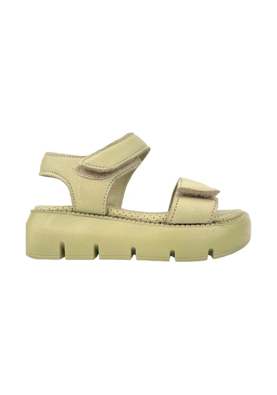 Nubebe Top Level Hakiki Deri Çocuk Sandalet Olive Olive Yeşil