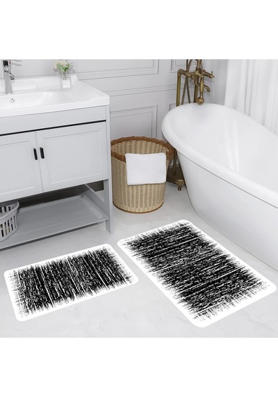 Rovigo Home Baskılı Kaymaz Taban 2 Li Banyo Paspas Takım Rvg5148-100X60-60X50 Çok Renkli