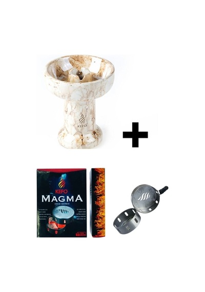Kefo Sarı Rock Star Lüle + Kefo Magma Nargile Lotus Közlük Cezve