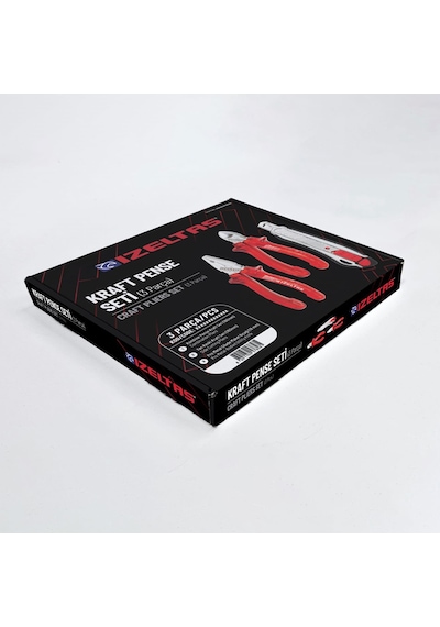 İzeltaş 3'lü Kraft Pense Seti +3 Parça Kraft Pense 160 MM + Kraft Yan Keski 160 MM Maket Bıçağı
