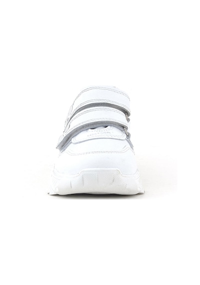 Rakerplus Hakiki Deri Beyaz Metal Detaylı Kız Çocuk Sneakers Ayakkabı Beyaz