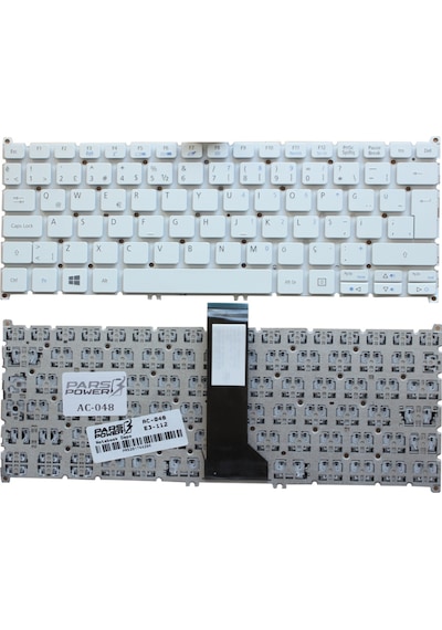 Acer Uyumlu Aspire Sw5-171-31Bs, Sw5-171-36By Notebook Klavye Beyaz Tr Beyaz