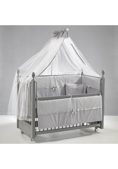 Meltem Kids Kral Sallanır Ahşap Anne Yanı Beşik  60 x 120 CM Gri - Gri