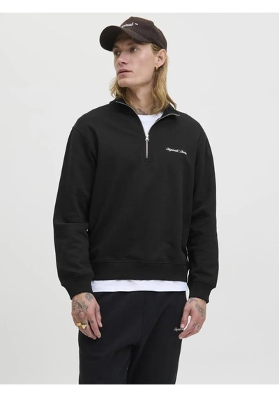 Jack & Jones Jack&jones 12282899 Jornorrebro Emb Sweat Black Erkek Sweatshirt Siyah