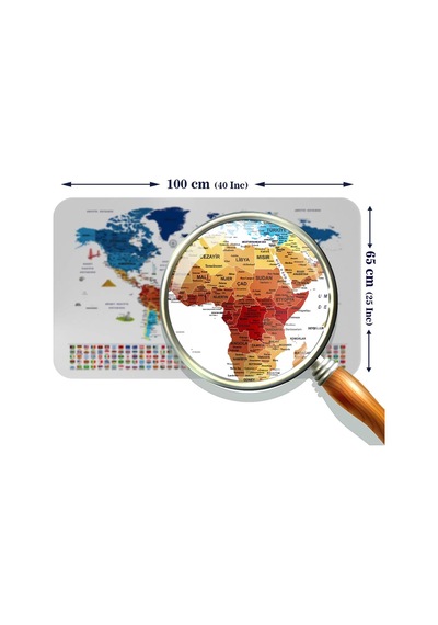 Eğitici - Öğretici Dünya Ve Türkiye Haritası Çocuk Odası Duvar Sticker-60x105-3891 Renkli