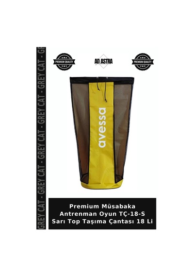 Premium Müsabaka Antrenman Oyun Tç-18-s Sarı Top Taşıma Çantası 18 Li