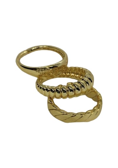 X-Lady Accessories Kadın Yüzük Seti 3'lü Gold Altın