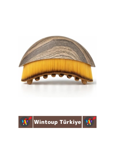 Wintoup Ergonomik Doğal Kıl Selülit Gıdı Boyun Çene Toparlayıcı Sıkılaştırıcı Lenfatik Drenaj Masaj Fırçası