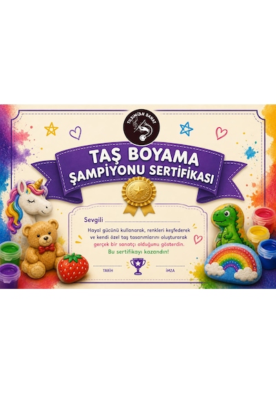 Marvel Taş Boyama Seti 6 Obje + 6 Renk + 1 Fırça + Boyama Sertifikası