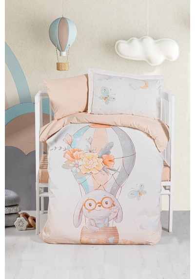 Ranforce Bebek Nevresim Takımı - Flying Rabbit Çok Renkli