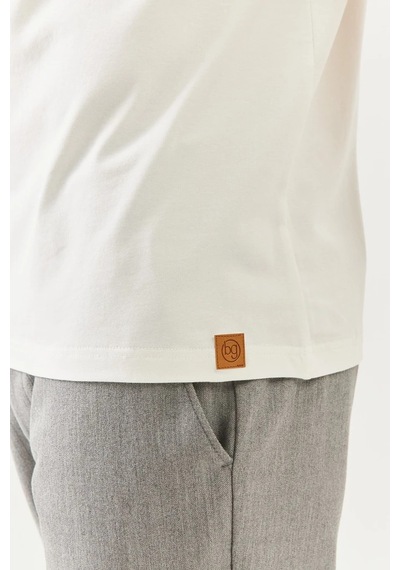 Erkek Oversize Rahat %100 Pamuklu Penye Bisiklet Yaka Kısa Kol Basic T-shirt Classic Collection Beyaz