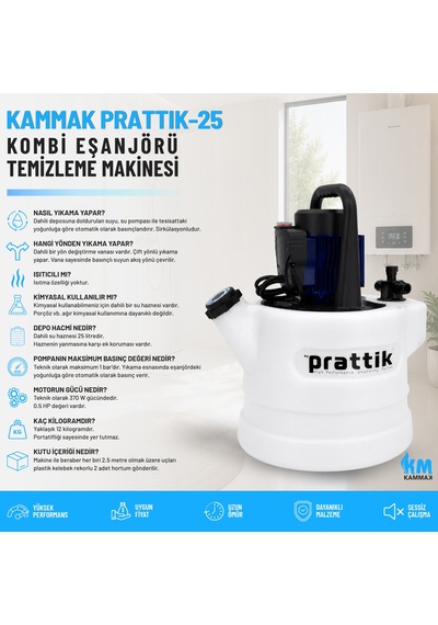 Kammak Prattik-25 Kombi Eşanjör Temizleme Makinesi