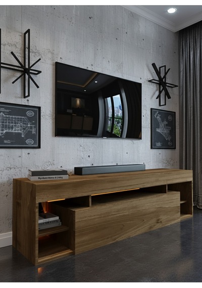 Resital Ledli Tv Ünitesi L1502-2 Ceviz Ceviz