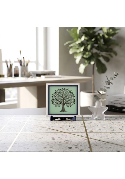 Ağaç Figürlü Modern Dekoratif Obje, Çalışma Masanız İçin Şık Bir Parça 10x10 Cm