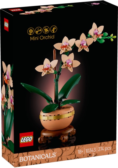 LEGO® Botanicals Mini Orkide 10343 –  Yetiskinler için Terakota Saksi ve Kaide Içeren Dekoratif Çiçek Yapim Seti (274 Parça)
