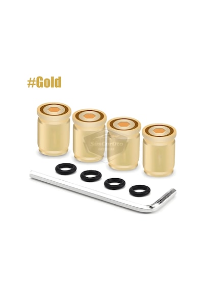 Kilitlemeli Sibop Kapağı Alyanlı Sibop Kapağı Araba Motosiklet Bisiklet Metal Sıkmalı Gold Altın 4 Lü Set 00 Şüscaroto Aksesuar
