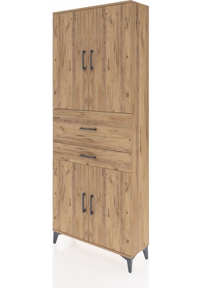 Arges Dolap 4 Raflı 2 Çekmeceli 4 Kapaklı 88x30x221 Çam-çam Çam