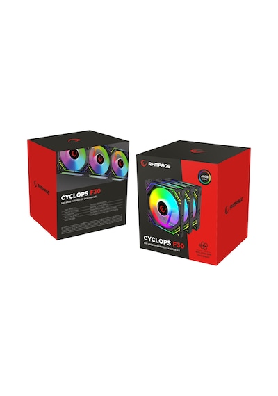 Rampage Cyclops F30 Aura3p+4p 3in1 Aıo Tümleşik Kasa Fan Kiti