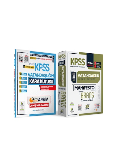 2026 Kpss Genel Kültür Vatandaşlık Kara Kutu Soru Bankası Ve Manifesto Çözümlü Branş Deneme 2li Seti