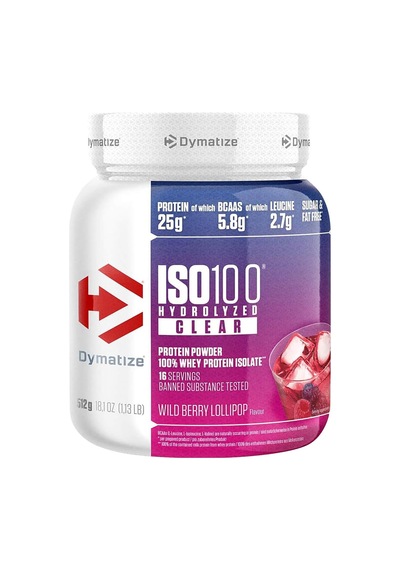 Dymatize Iso 100 Hydrolyzed Clear Whey Protein Wild Berry Lollipop 512gr Böğürtlen