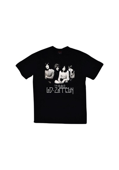 Stoned&Fame Erkek Siyah Led Zeppelin Baskılı T-shirt SIYAH