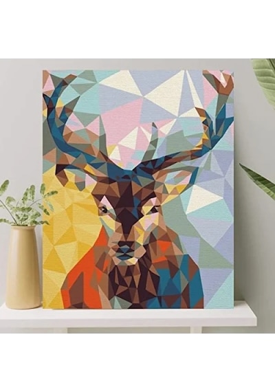 Numaralı Boyama Tuval Seti - Geyik Tasarımlı 40x50 Cm