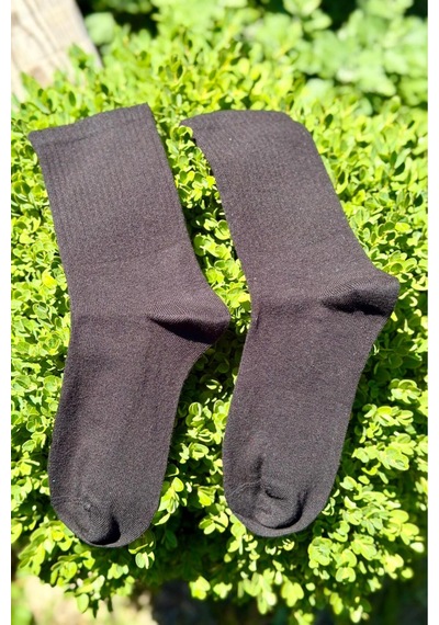 Lousocks Unisex Siyah Düz Renk Tenis Spor Çorabı