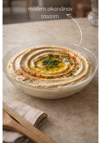 El Yapımı Cam, 19cm Line Model Kase - Bowl Kasesi - Salata Kasesi Şeffaf
