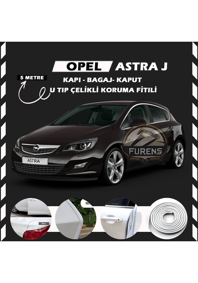Opel Astra J Oto Araç Kapı Koruma Fitili 5metre Parlak Beyaz Renk