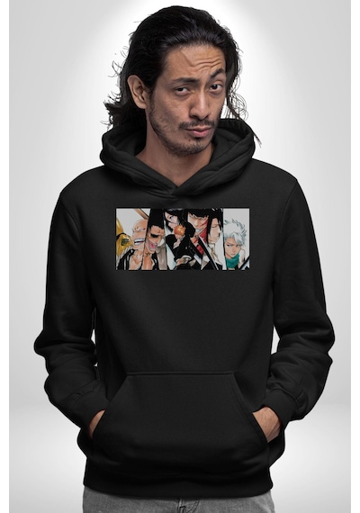 Bleach Anime Kadın Erkek Siyah Kapüşonlu Sweatshirt Hoodie Siyah