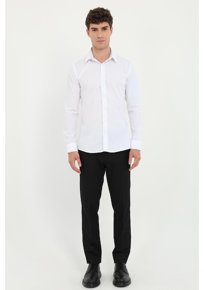 Dufy Erkek Slim Fit Uzun Kol Beyaz Gömlek-25992