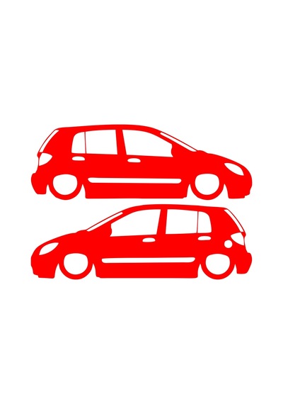 Basık Hyundai Getz Basık Sticker 17x17 Cm Kırmızı