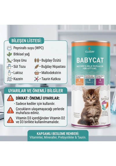 Yavru Ve Anne Kediler İçin Süt Tozu 200 Gr