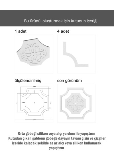 Motifpiyer Lamba Tavan Göbeği 54-model-4gen-iç-egri-76cm-dış-çitalı Beyaz