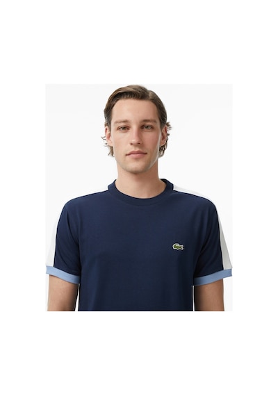 Lacoste Erkek Regular Fit Bisiklet Yaka Renk Bloklu Lacivert T-shirt