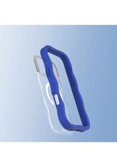 Apple Uyumlu iPhone 17 Pro Max  Kılıf M-safe Şarj Özellikli Youngkit Wave Clear Serisi Kapak Lacivert Lacivert