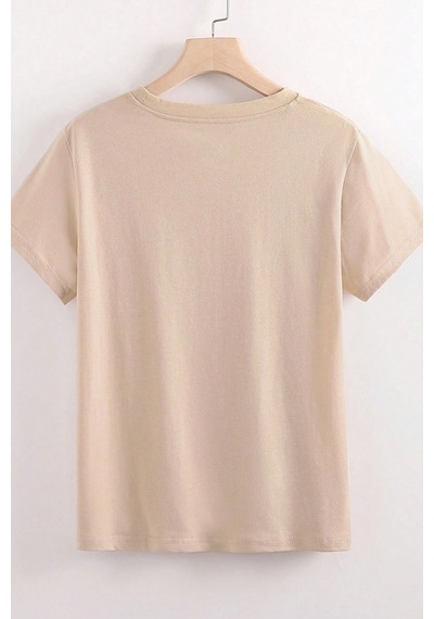 Uyguntarz Unisex New York Baskılı Oversize Tshirt Bej