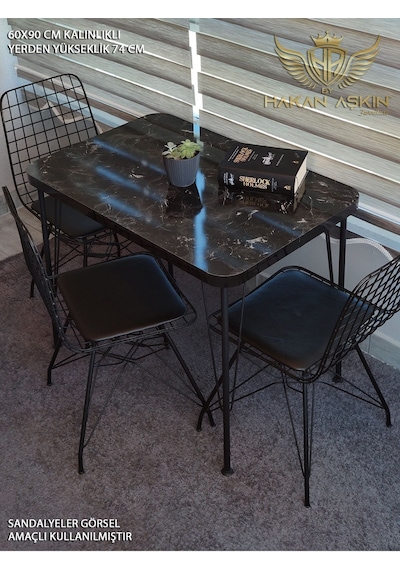 By Hakan Aşkın Siyah Metal Ayaklı 60x90 Cm Kalınlıklı Tek Masa Black Marblemutfak - Balkon - Çalışma Masası Black Marble / Siyah Mermer By Hakan Aşkın Siyah Metal Ayaklı 60x90 Cm Kalınlıklı Tek Masa Black Marblemutfak - Balkon - Çalışma Masası Black Marble / Siyah Mermer