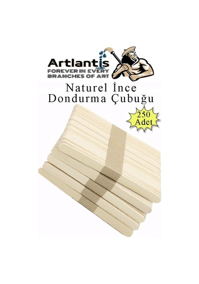 Dar Dil Çubuğu 250 Adet Ahşap Dondurma Çubuğu Naturel Maket Hobi Okul Proje Tasarım