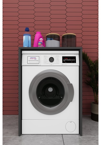 Lüks Çamaşır Makinesi Dolabı %100 Mdf Çamaşır Kurutma Banyo Dolabı Bd07 Antrasit
